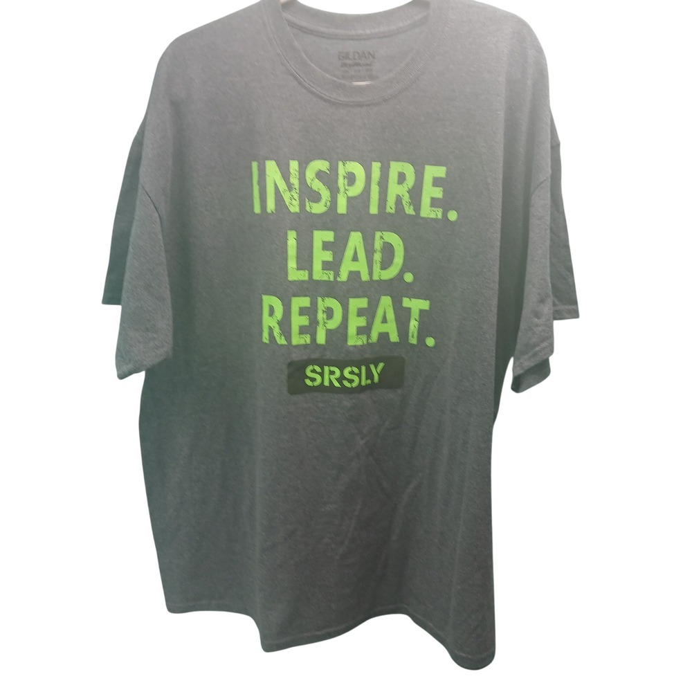 Gildan Dry Blend Mens T Shirt Inspire Lead Repeat Graphic‎ TEE 2XL